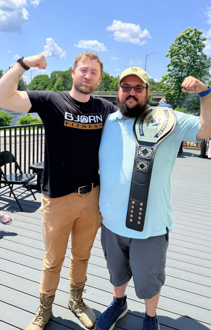 Summer Challenge 2026 winner wearing the Gnome Wrestling Champion belt