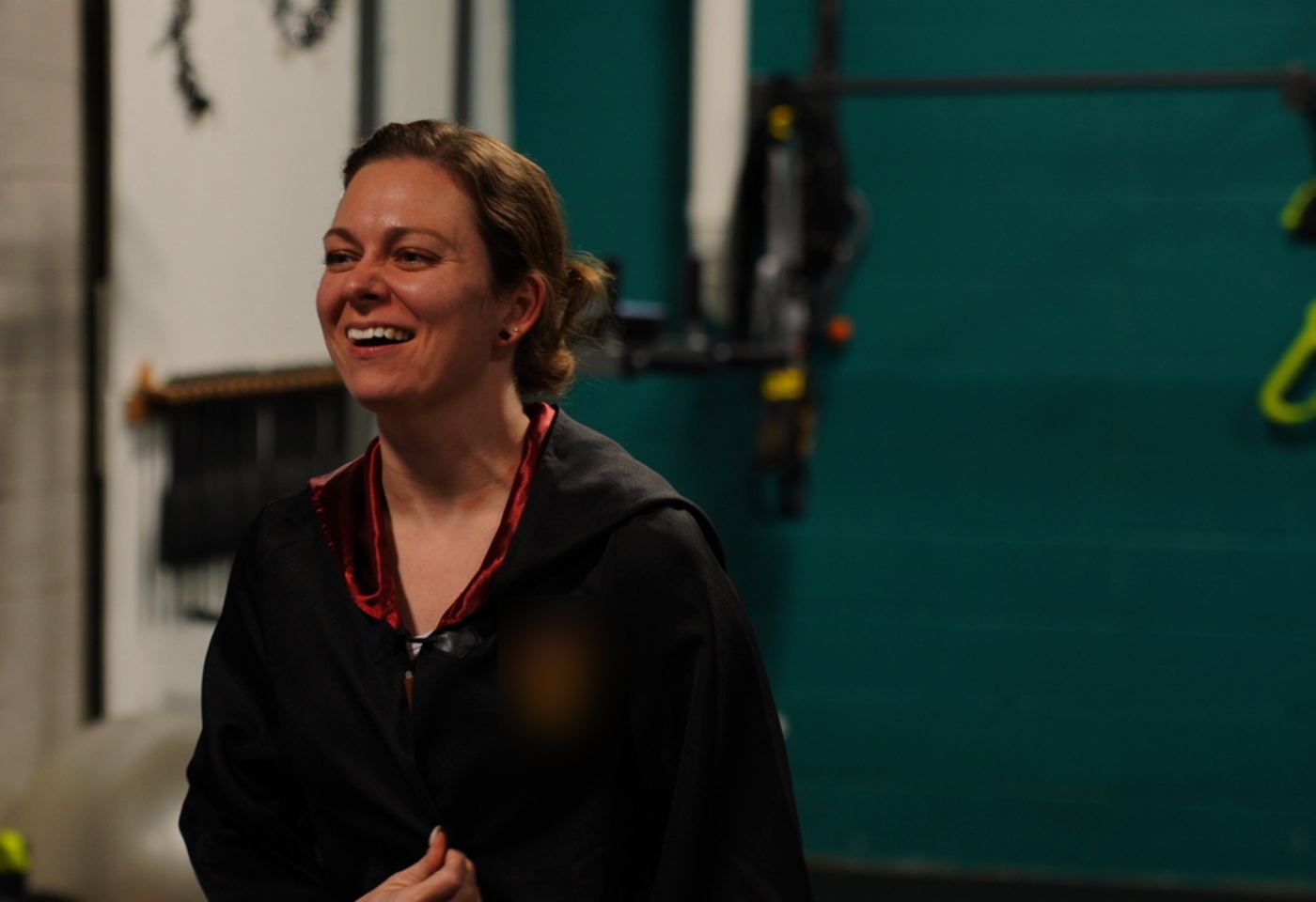 Adventurer laughing during a themed session